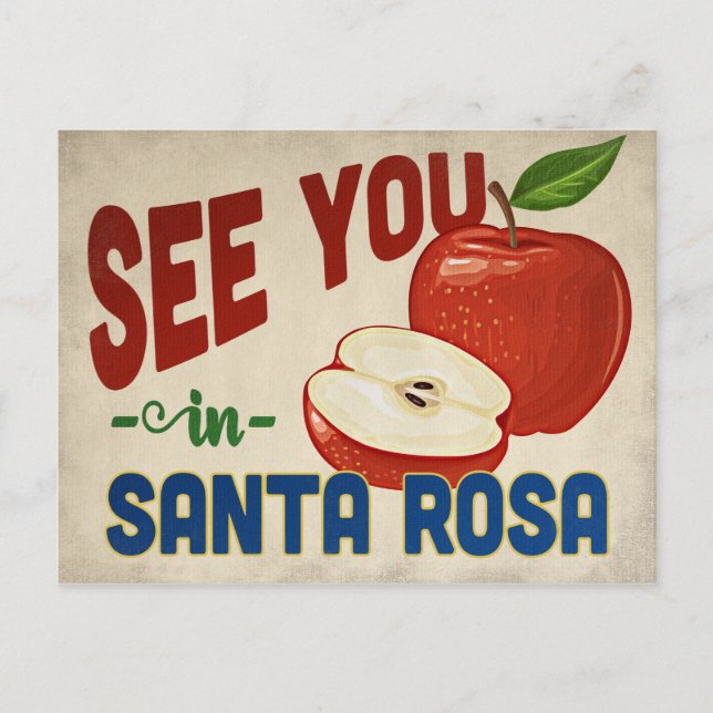 Carte Postale père Noël Rosa California Apple - Vintage voyage (Devant)