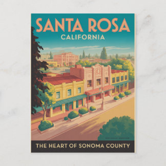 Carte Postale Père Noël Rosa Californie