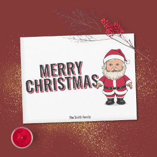 Carte Postale Père Noël - Santon Poupée Jouet Noël