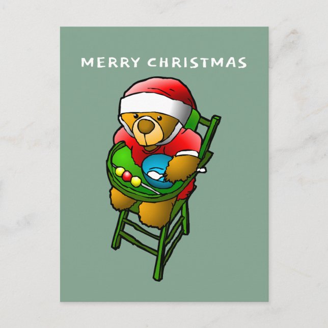 Carte Postale Père Noël Teddy Bear (Devant)
