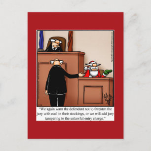 Carte postale père Noël Trial Humour Christmas