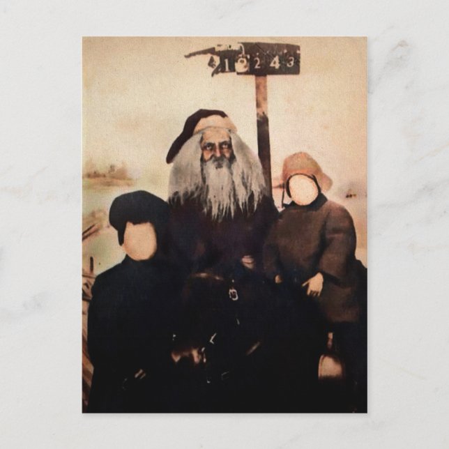 Carte postale Père Noël Vintage déplaisante (Devant)