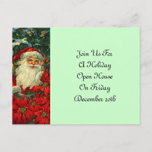 Carte postale Père Noël vintage et fête de