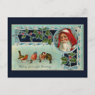 Carte postale Père Noël vintage et Snowbirds
