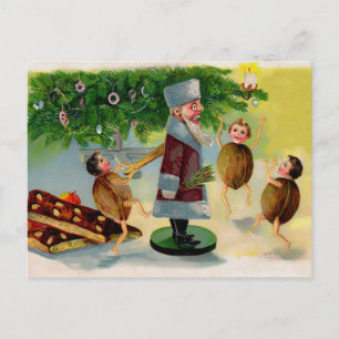 Carte Postale Père Noël vintage victorien Casse-Noisette Noël