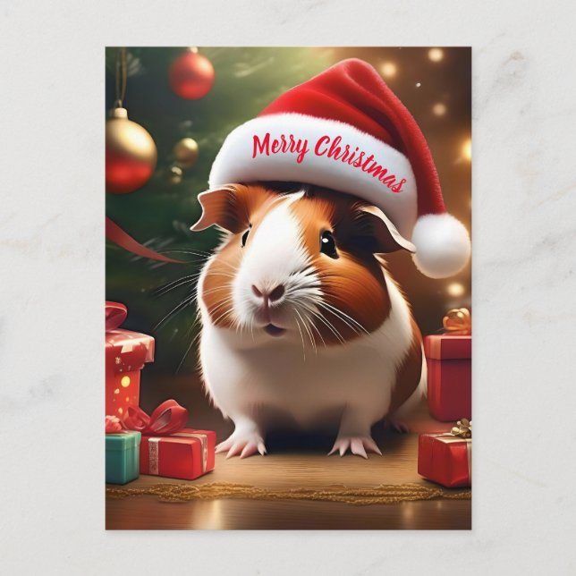 Carte Postale "Père Noël's Little Helper : The Christmas Guinea  (Devant)