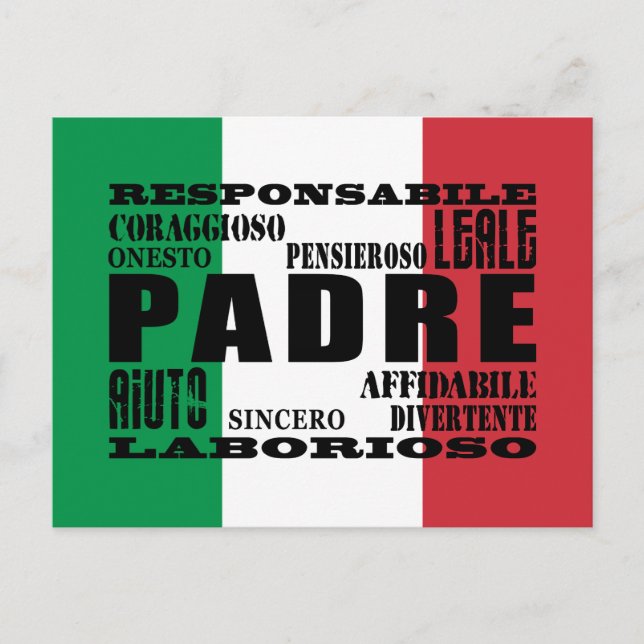 Carte Postale Pères italiens : Qualités (Devant)