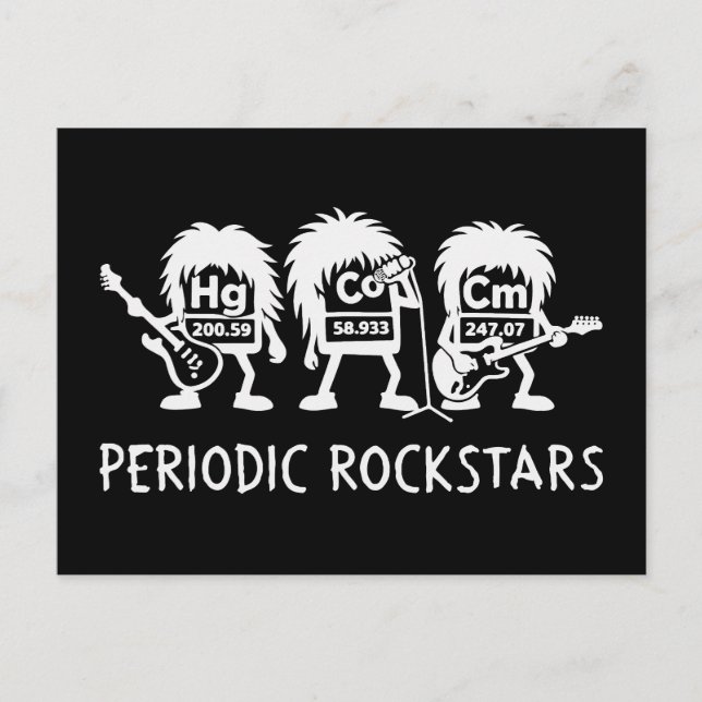 Carte Postale Periodic Rockstars Chemistry Humor (Devant)