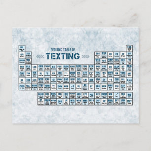 Carte Postale Periodic Table of Texting (Blue)