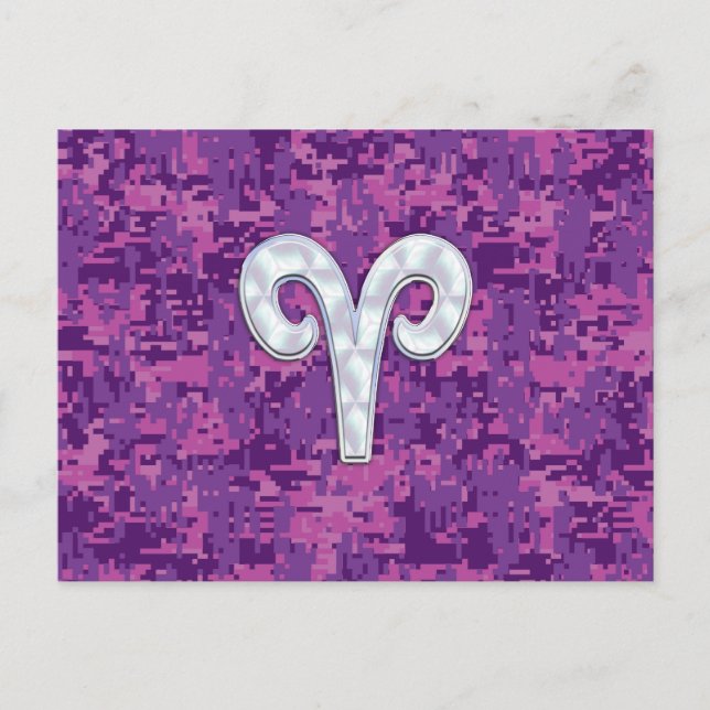 Carte Postale Perle comme Aries Symbole Zodiaque Camouflage numé (Devant)