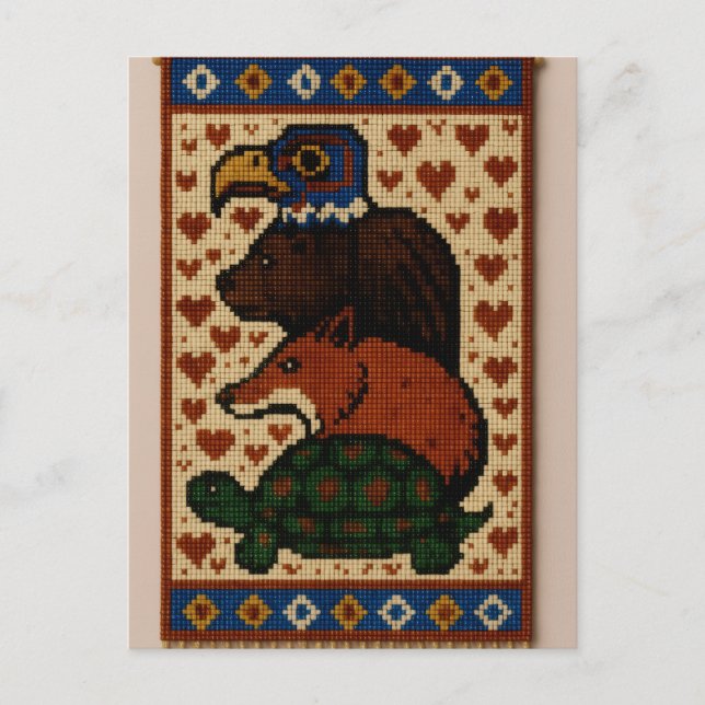 Carte Postale Perles animales Totem (Devant)