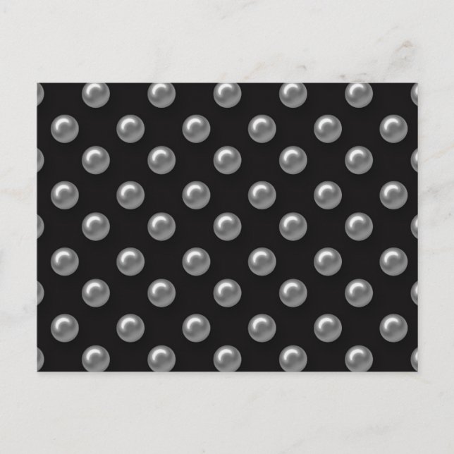 Carte Postale Perles Gris Noir (Devant)