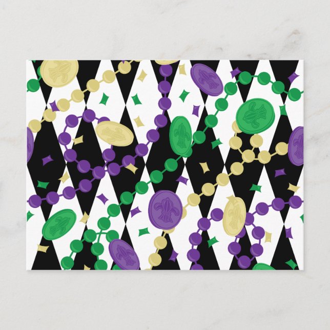 Carte Postale Perles Mardi Gras (Devant)