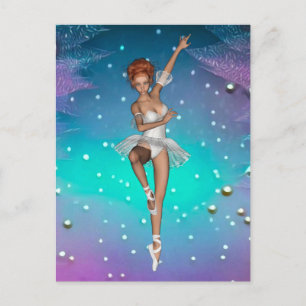 Carte Postale Perles peintes Ballerina Turquoise et violet Arriè