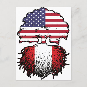 Carte Postale Pérou Amérique péruvienne Etats-Unis drapeau des r