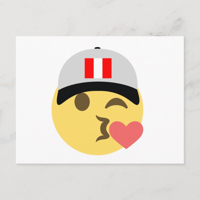Carte Postale Pérou Casquette Kiss Emoji (Devant)