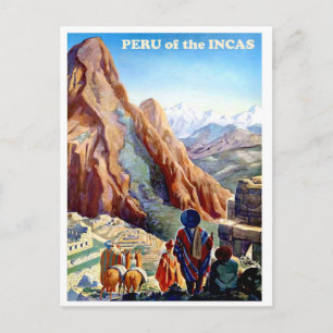 Carte Postale Pérou des Incas, montagnes, voyage vintage