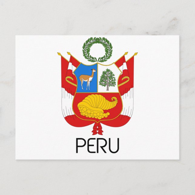 Carte Postale PÉROU - emblème/drapeau/armoiries/symbole (Devant)