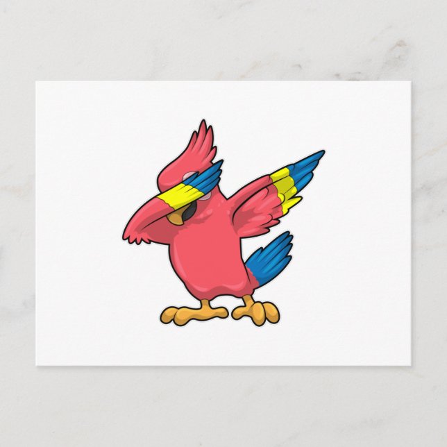 Carte Postale Perroquet à la danse hip hop Dab (Devant)