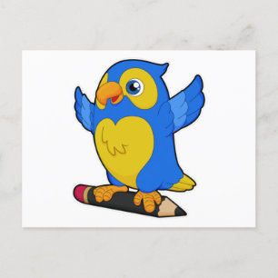Carte Postale Perroquet au crayon