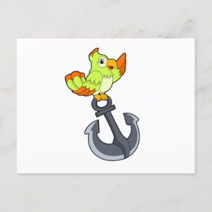 Carte Postale Perroquet avec Ancre