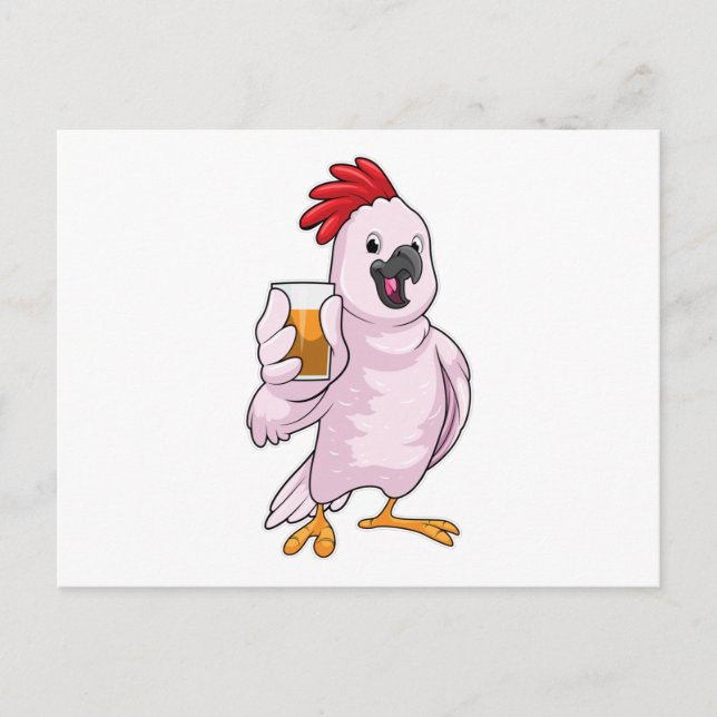 Carte Postale Perroquet avec jus (Devant)