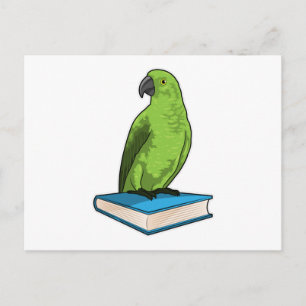 Carte Postale Perroquet avec livre