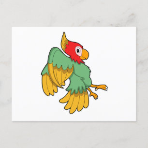 Carte Postale Perroquet avec tête rouge