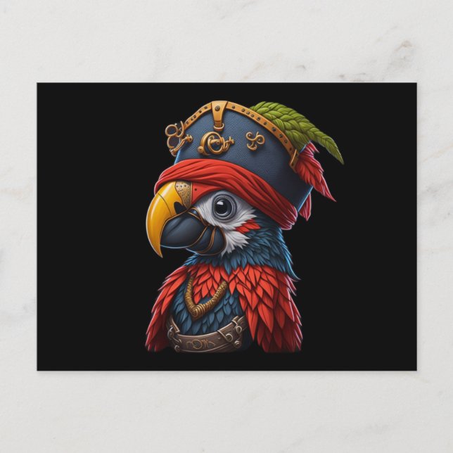Carte Postale Perroquet de pirates (Devant)