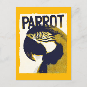 Carte Postale Perroquet de style rétro