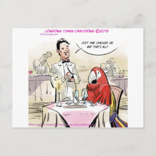 Carte Postale Perroquet Dîner de Luxe Drôle