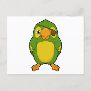 Carte Postale Perroquet en pirate avec cache-œil