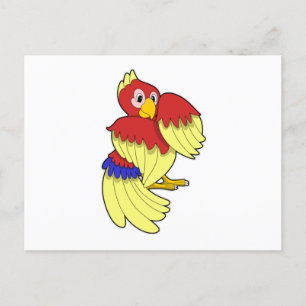 Carte Postale Perroquet rouge jaune
