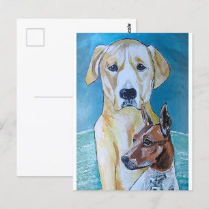Carte Postale Perros en la Playa Peinture d'Alfred Fox