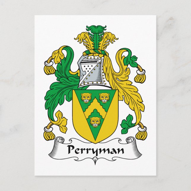 Carte Postale Perryman Family Crest (Devant)