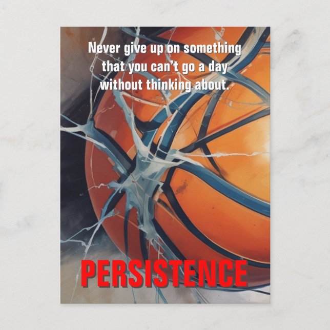 Carte Postale Persistance Basketball Inspiration Motivation (Devant)