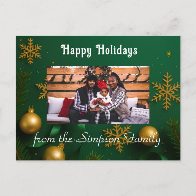 Carte Postale Personalized Christmas Family Photo Postcard (Devant)