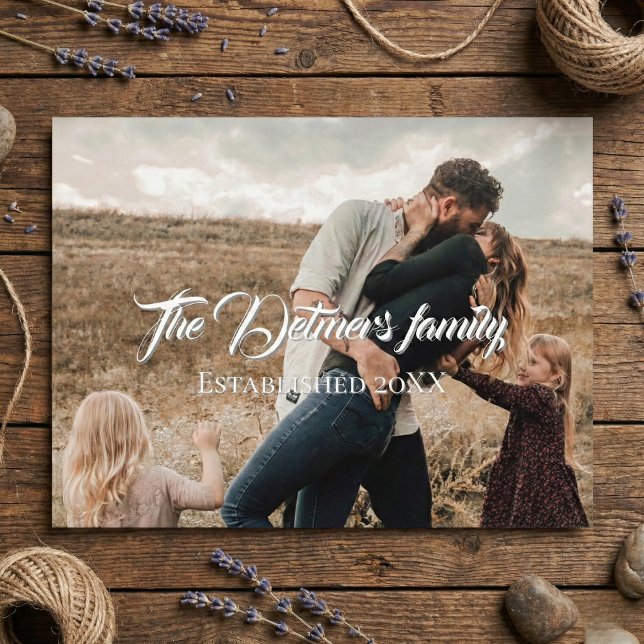 Carte Postale Personalized Family Name Script Photo  (A Keepsake They’ll Keep Forever.)