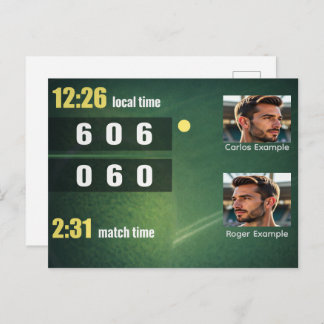 Carte Postale Personalized Tennis Scoreboard – Custom Match