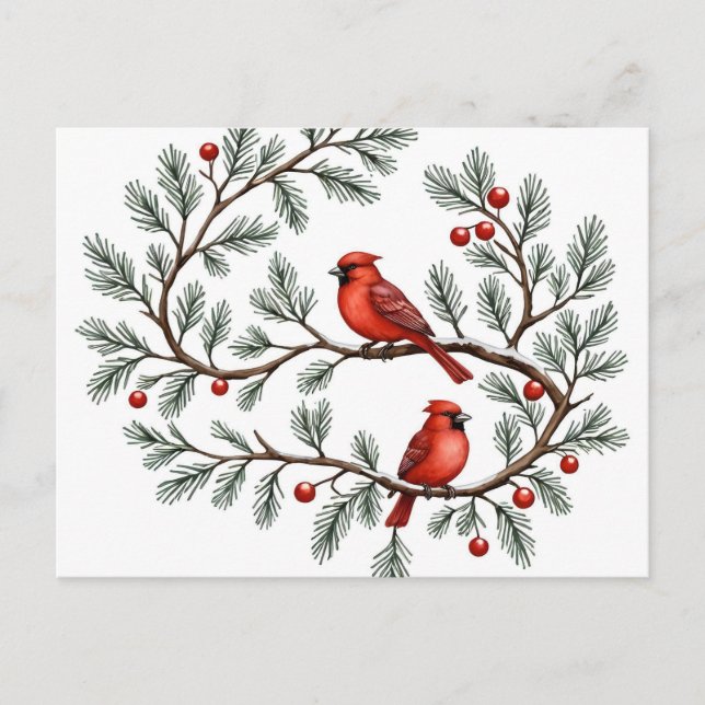 Carte Postale Personalized Winter Cardinal Holiday, Christmas, (Devant)