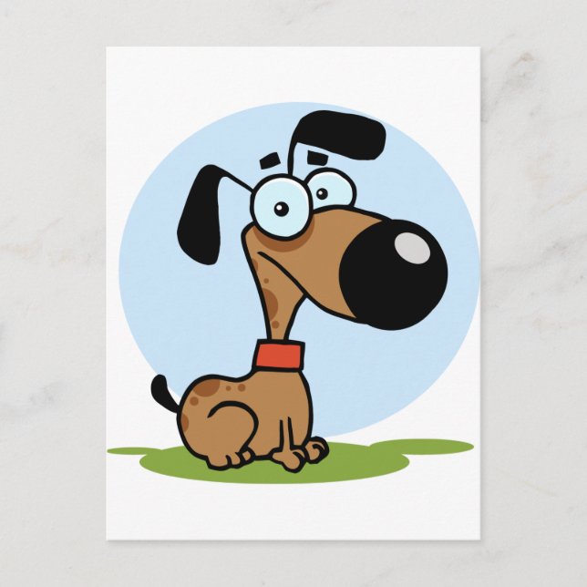 Carte Postale Personnage de dessin animé de chien (Devant)