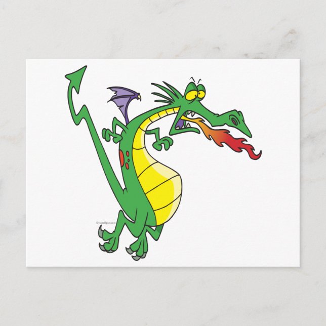 Carte Postale personnage de dessin animé de dragon bête (Devant)
