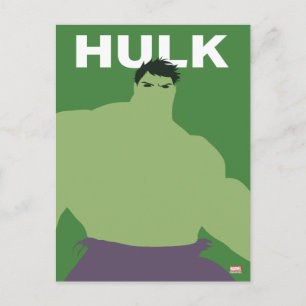 Carte Postale Personnage de l'Hulk en aplat de couleur