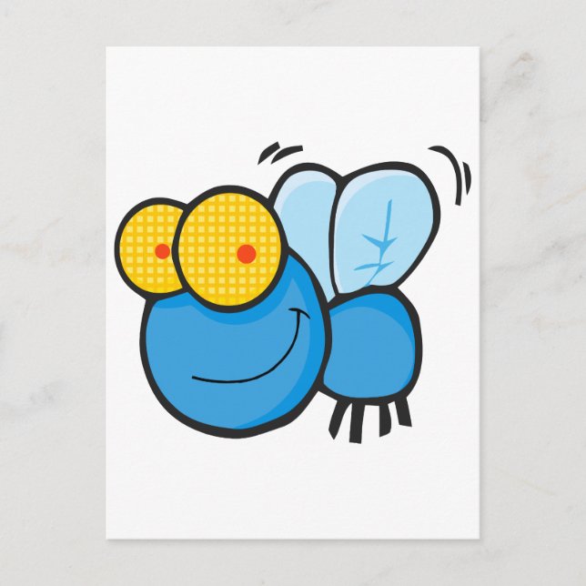 Carte Postale personnage de mouche stupide (Devant)