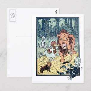 Carte Postale Personnages vintage du Magicien d'Oz, Route de bri