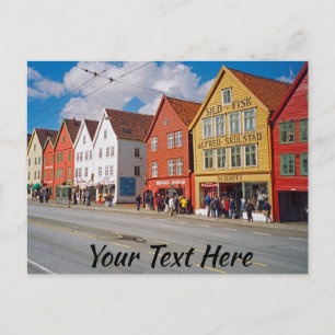 Carte Postale Personnalisable Bergen, Norvège