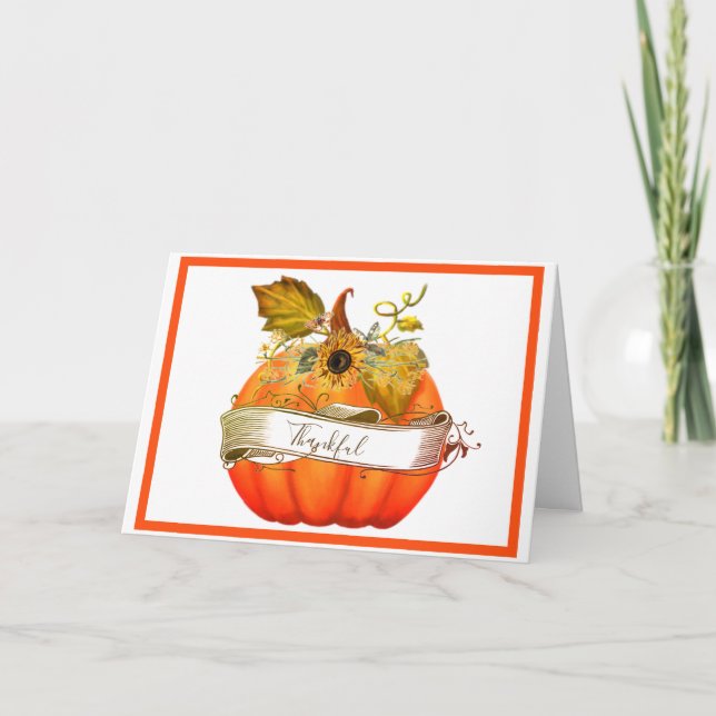 Carte postale personnalisable citrouille d'automne (Devant)