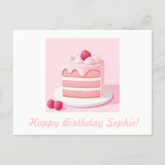 Carte postale personnalisable de gâteau d'annivers