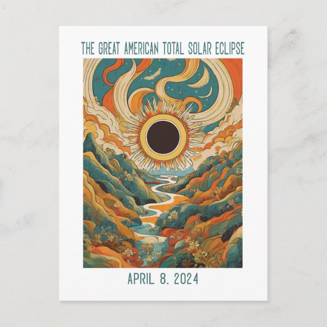 CARTE POSTALE PERSONNALISABLE : ECLIPSE SUR RIVER (Devant)