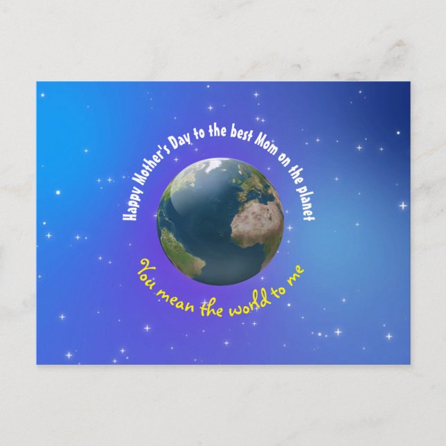 Carte Postale Personnalisable Fête des Mères nouveauté Terre (Devant)